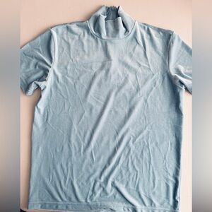 🩵🧊GAP Ice Blue Velvety Mock Turtleneck Top